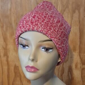Madewell Beanie Women's OS Red Cream Cuffed Outdoor Winter Cozycore Basic